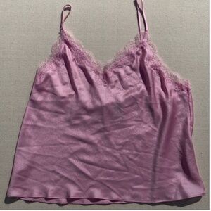 Victoria's Secret Silky Cami Camisole Adjustable Straps Lace Trim Shimmer XL